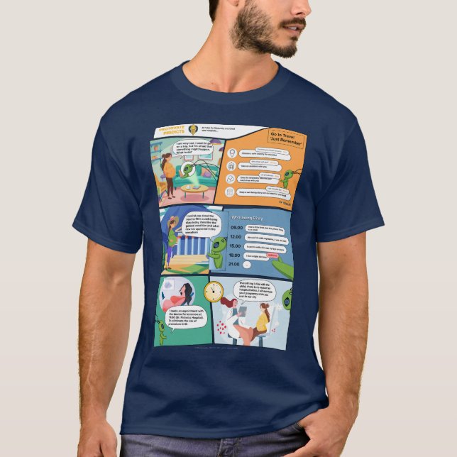AI Comic Man T - Shirt für die Muttertechnologie (Vorderseite)
