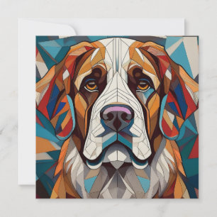 AI Cubism Dog Feiertagskarte
