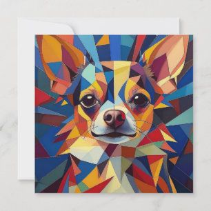 AI Cubism Dog Feiertagskarte