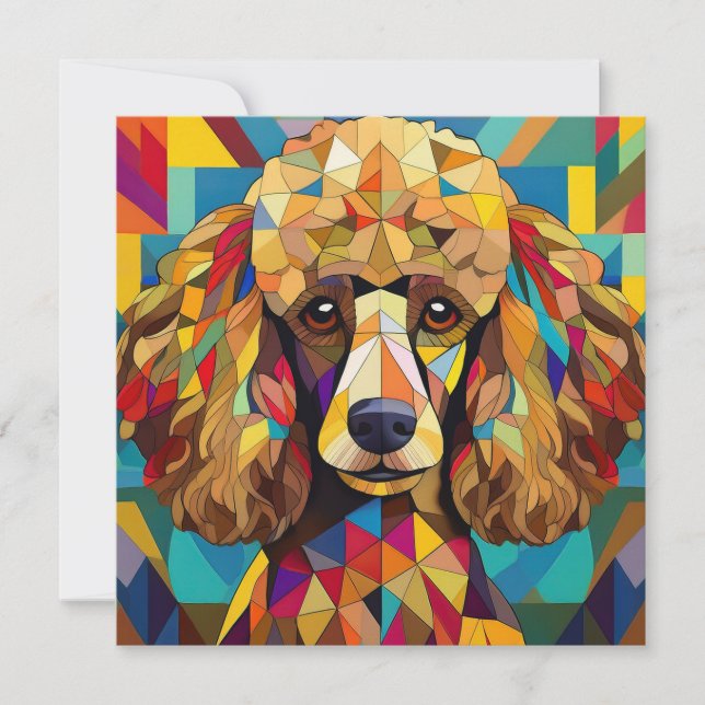AI Cubism Dog Feiertagskarte (Vorderseite)