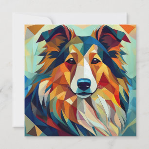 AI Cubism Dog Feiertagskarte