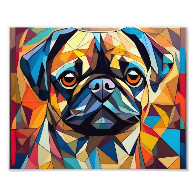 AI Cubism Dog Fotodruck (Vorne)