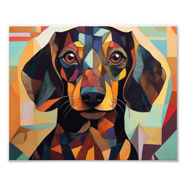 AI Cubism Dog Fotodruck (Vorne)