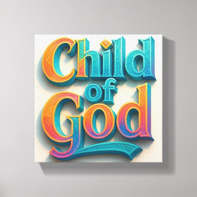 Ai design Child of God Stretched Leinwand (Vorderseite)