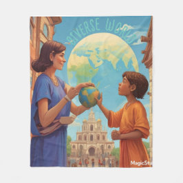 AI Diverse World Blanket Fleecedecke