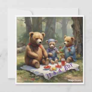 AI-Download Teddy Bear Picnic Announce Card Einladung