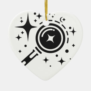 AI-Emblem Sparkle-Sterne, Leuchtturm des digitalen Keramik Ornament