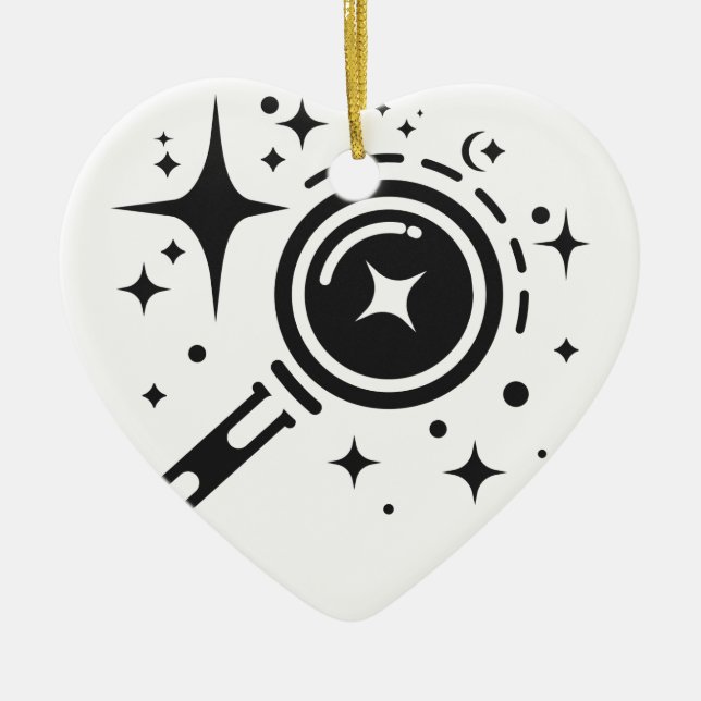 AI-Emblem Sparkle-Sterne, Leuchtturm des digitalen Keramik Ornament (Vorne)