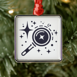 AI-Emblem Sparkle-Sterne, Leuchtturm des digitalen Ornament Aus Metall