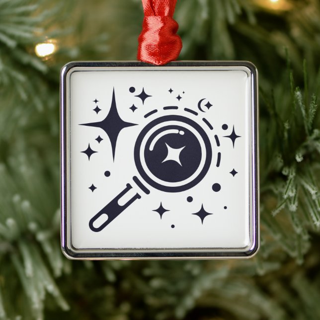 AI-Emblem Sparkle-Sterne, Leuchtturm des digitalen Ornament Aus Metall (Baum)