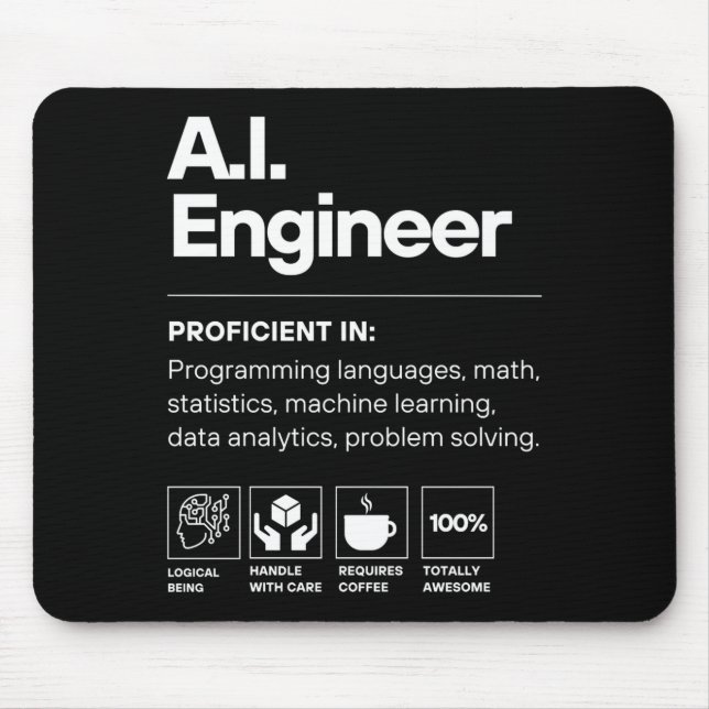 Ai Engineer Funny  Mousepad (Vorne)