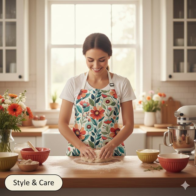 AI Floral All-over Print Schürze für kreative Köch (AI Floral All-Over Print Apron for Creative Cooks)