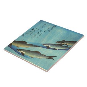 Ai (Forelle) - Hiroshiges farbiger japanischer Fis Fliese