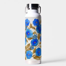 AI Generated Art *Blue Blumenmuster Design* Trinkflasche