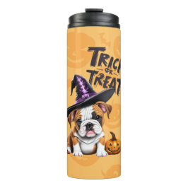 AI generiert| English Bulldog | Halloween Thermosbecher