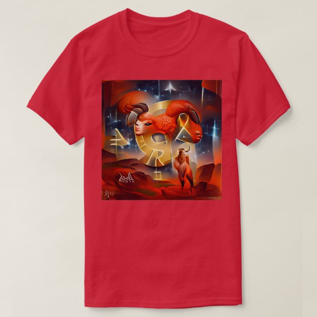 AI generierte Art Aries T-Shirt (Design vorne)