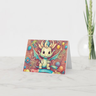 AI generierte Baby Dragon Happy Birthday Feiertagskarte