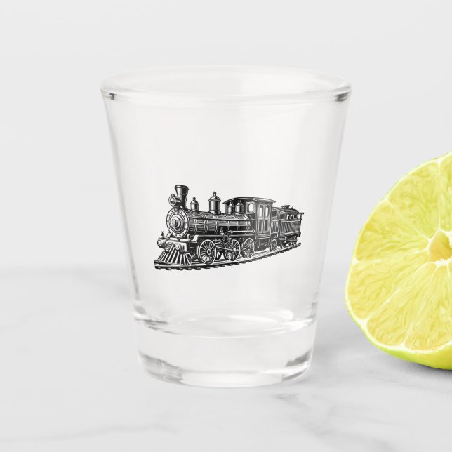 ai generierte Lokomotive Schnapsglas (Vorderseite)