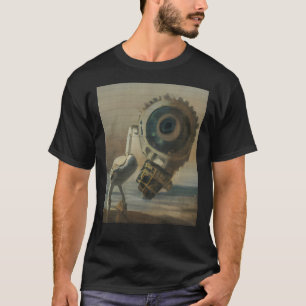 AI-generierte Roboter-Möwe, Ölmalerei Art Gra T-Shirt