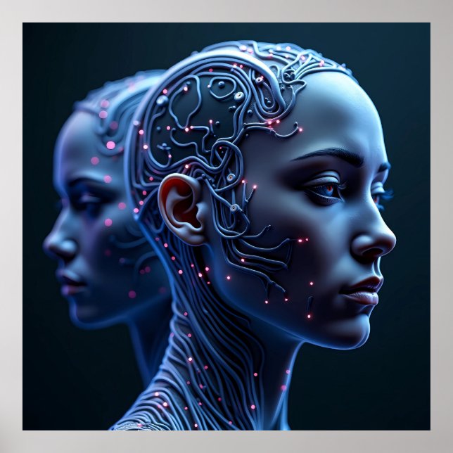 AI-generiertes Cyberpunk-Poster Poster (Vorne)