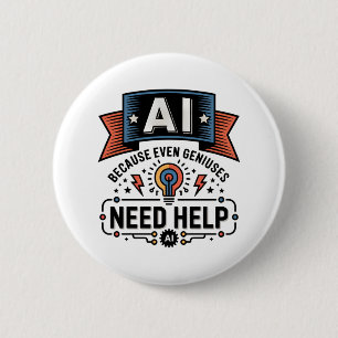 AI Genie Humor Tech Zitat Design Button