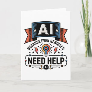 AI Genie Humor Tech Zitat Design Karte