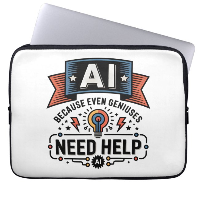 AI Genie Humor Tech Zitat Design Laptopschutzhülle (Vorderseite)
