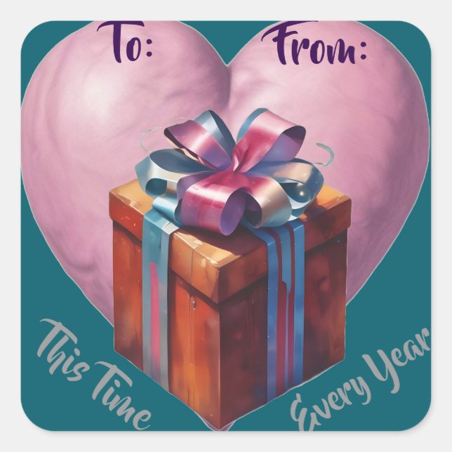 AI-Geschenktasten an/von Aufklebern Quadratischer Aufkleber (Vorderseite)