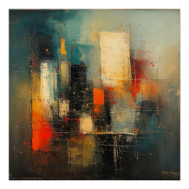 Ai hat eine abstrakte und widerstandsfähige Stadt  Poster