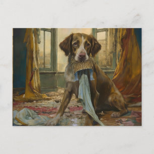 AI Hund zerstört Postkarte