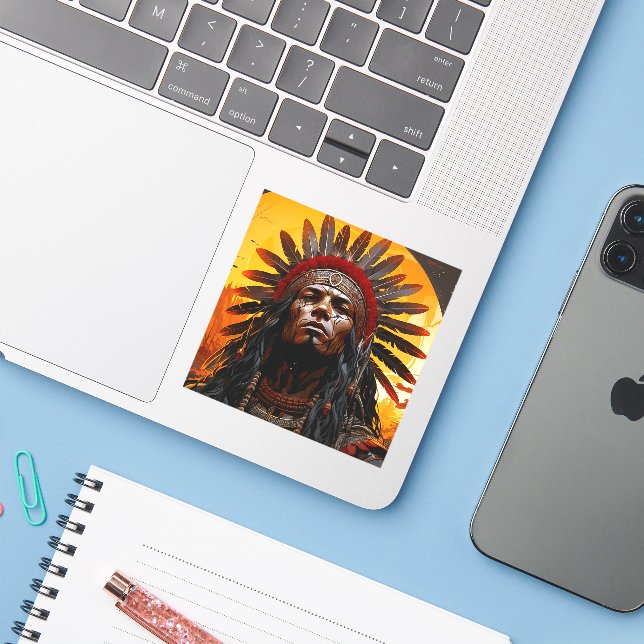 Ai Indian Aufkleber (Laptop mit iPhone)