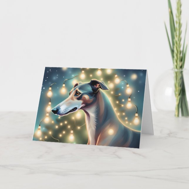 AI Irs a Greyhound Christmas Card Dankeskarte (Vorderseite)