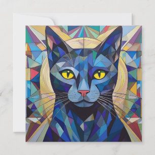 AI Kubism Cat Feiertagskarte