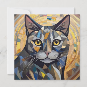 AI Kubism Cat Feiertagskarte