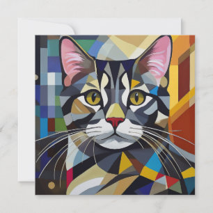 AI Kubism Cat Feiertagskarte