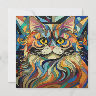 AI Kubism Cat Feiertagskarte