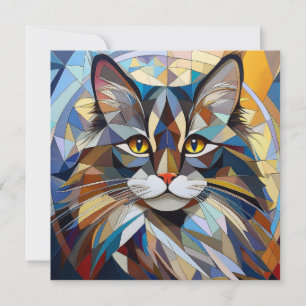 AI Kubism Cat Feiertagskarte