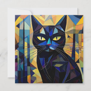 AI Kubism Cat Feiertagskarte