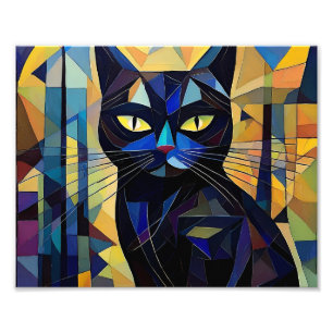 AI Kubism Cat Fotodruck