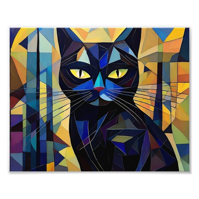AI Kubism Cat Fotodruck (Vorne)