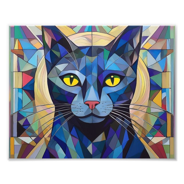 AI Kubism Cat Fotodruck (Vorne)
