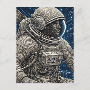 Ai-Kunst Astronaut im Weltraum Postkarte