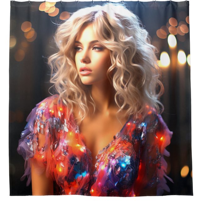 AI Lady Duschvorhang (Vorderseite)