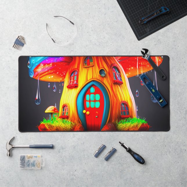 Ai Mushroom House Schreibtischunterlage (Arbeitsplatz)