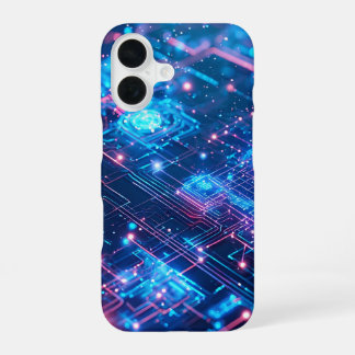 AI Neon-Raster iPhone 16 Hülle