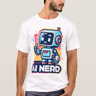 AI-Nerd-Roboter im Retro-Stil T-Shirt