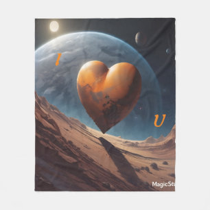 AI Out the World I Liebe You Blanket Fleecedecke