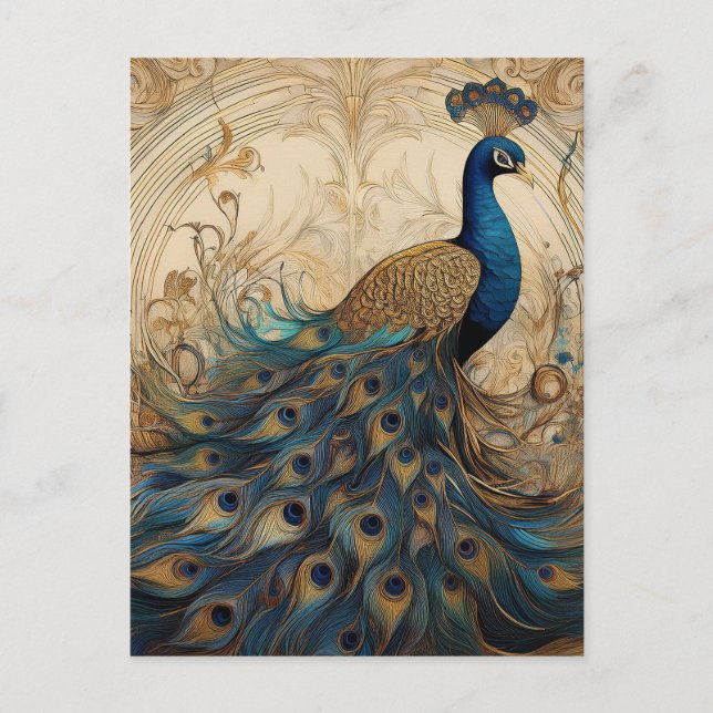 AI Peacock Postkarte (Vorderseite)