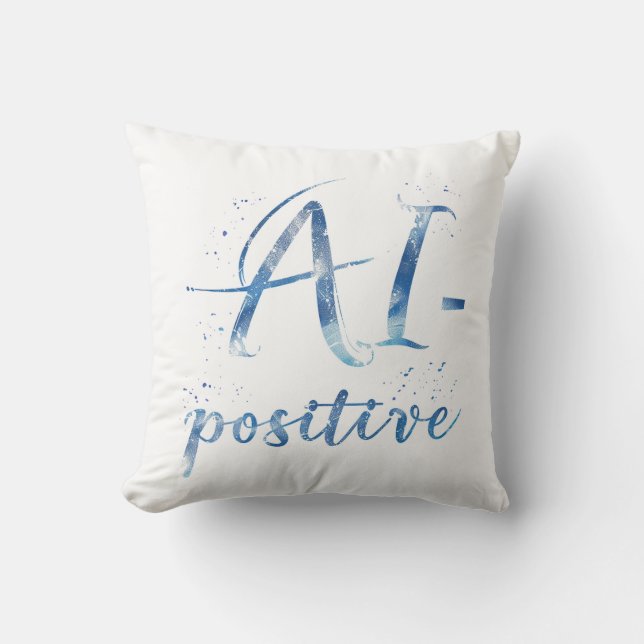 AI-positive Textart Kissen (Vorderseite)