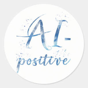 AI-positive Textart Runder Aufkleber
